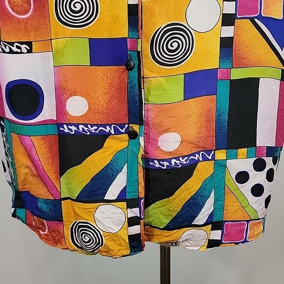 THE LIMITED Vintage Button Front Silk Retro Top size XS - Picture 3 of 8